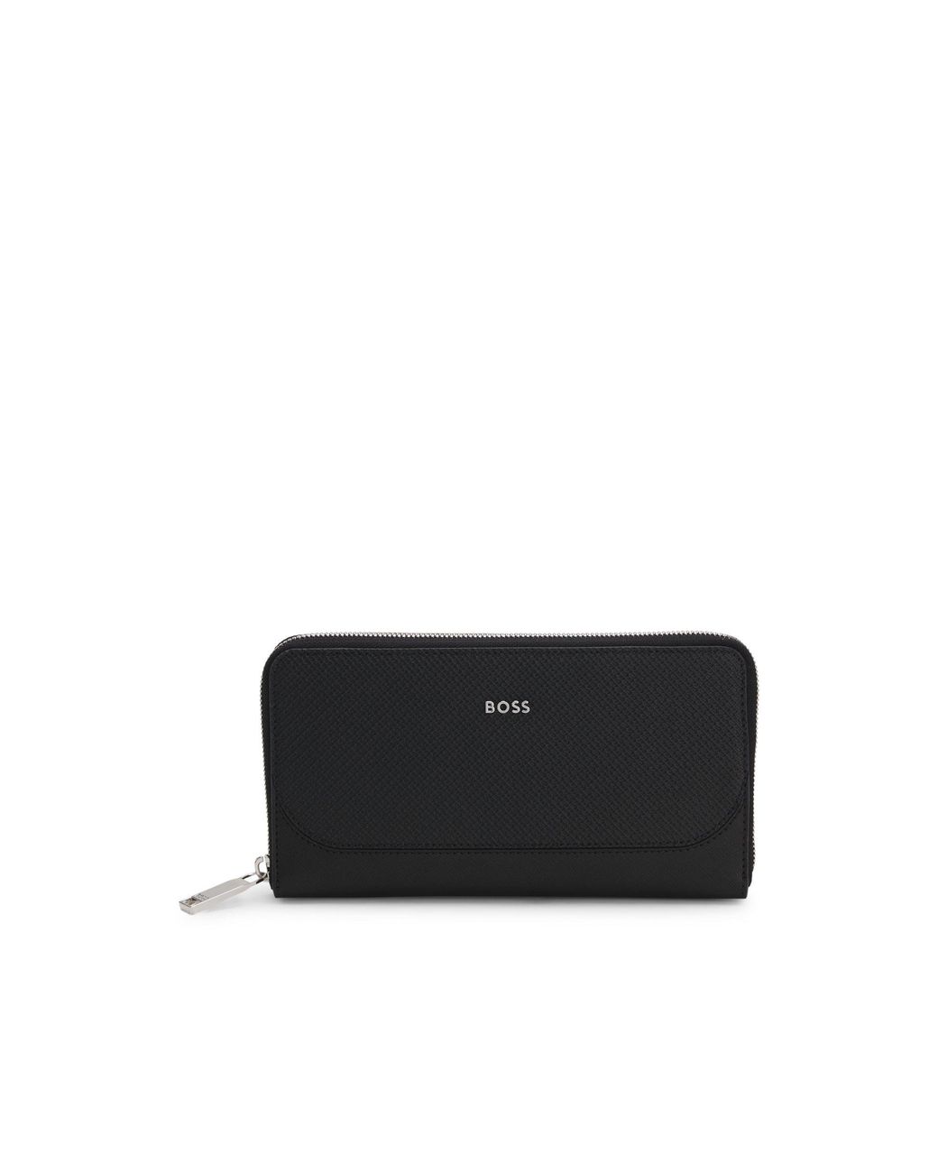 Boss Black Belt Bag With Monogram-Emed Pattern for men