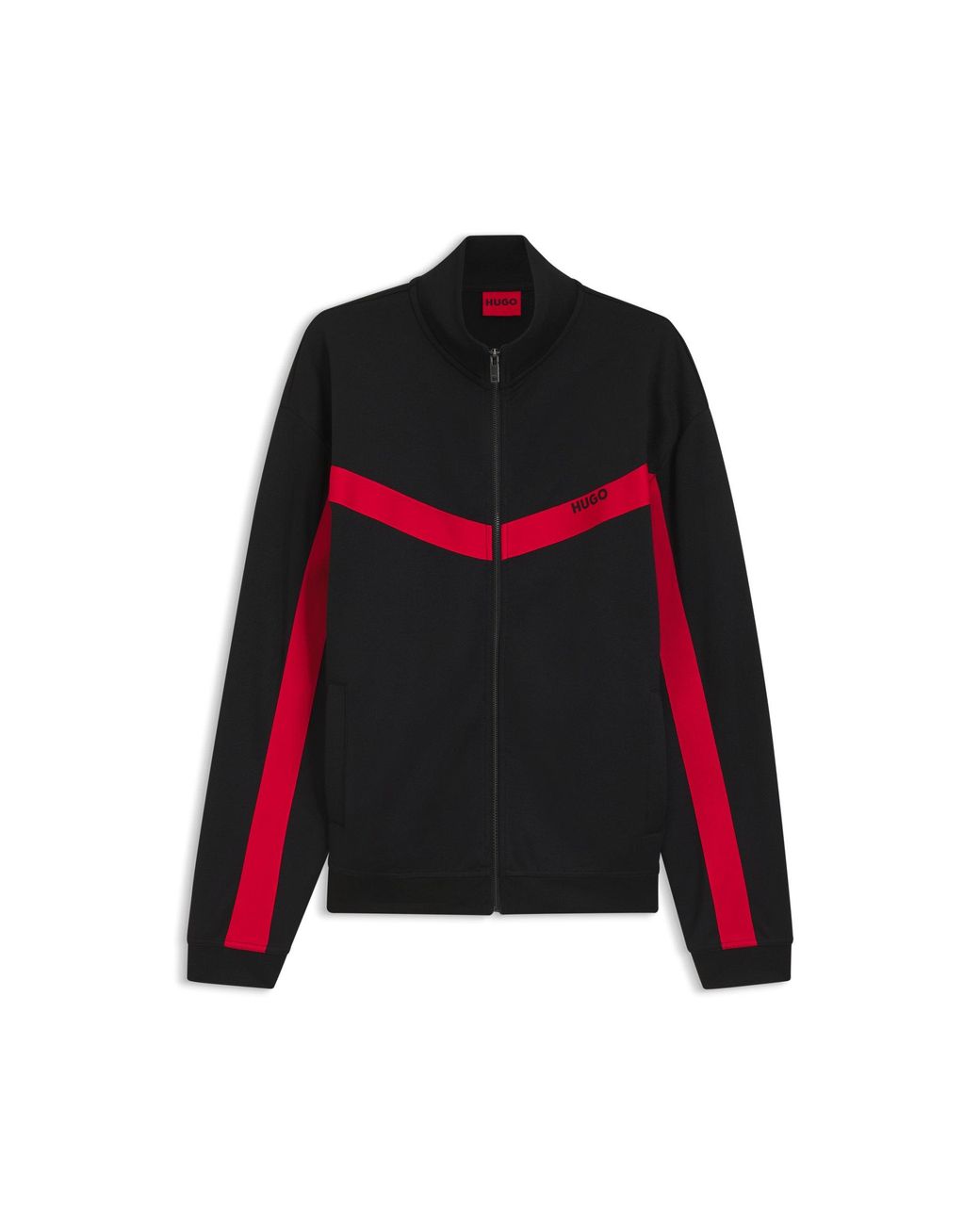 HUGO Black Zip-Up Sweatshirt for men