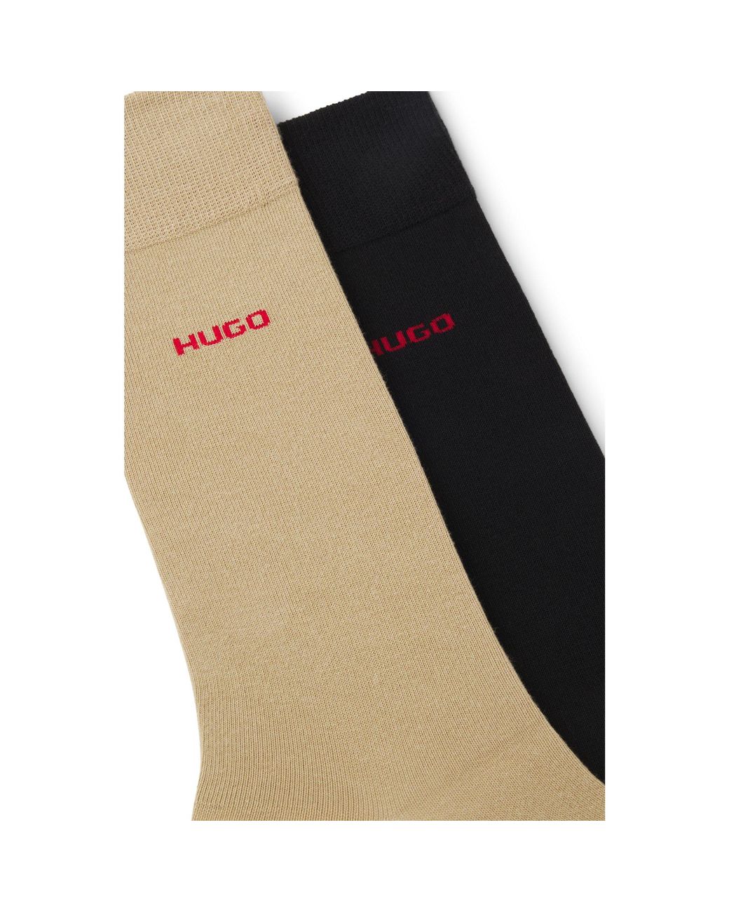 HUGO Brown Two-Pack Of Regular-Length Logo Socks for men