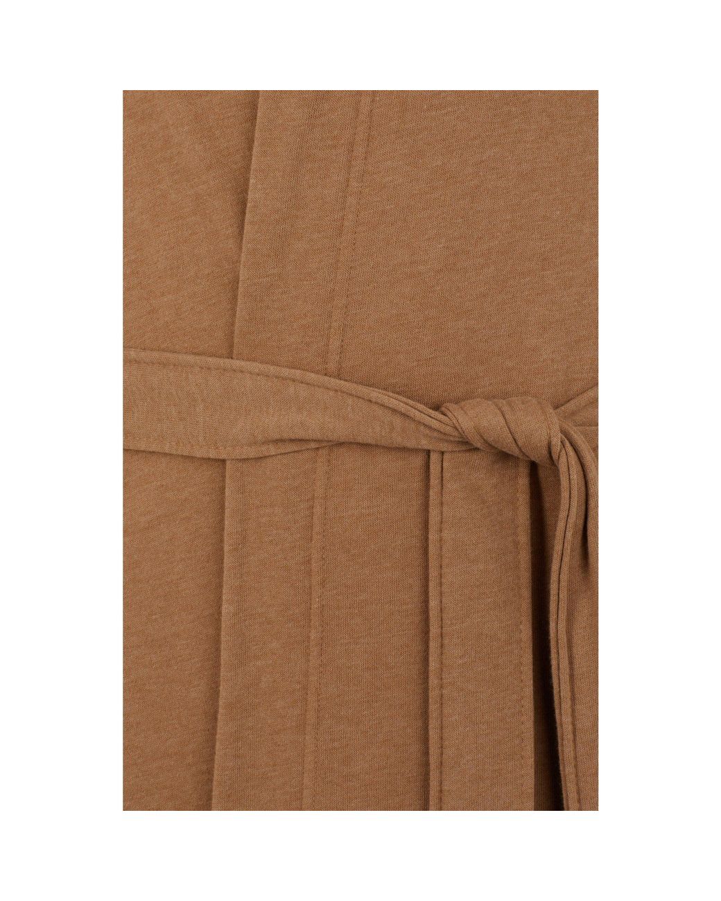 Boss Brown Hooded Dressing Gown With Logo-Print Sleeves