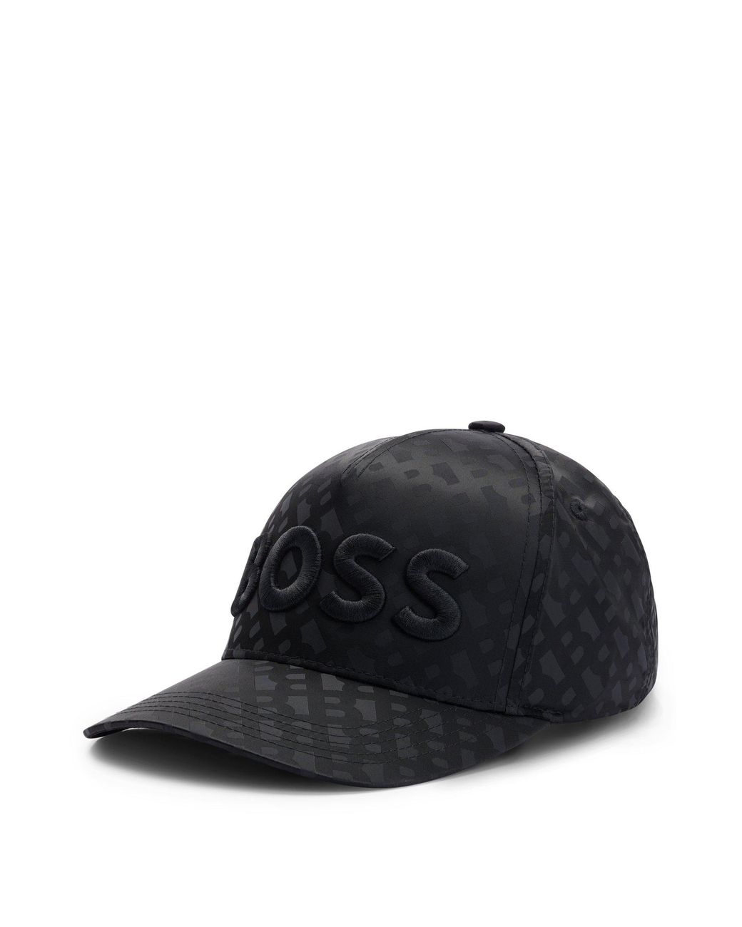 BOSS by HUGO BOSS Monogram-jacquard Cap With Oversize Logo in Black for ...