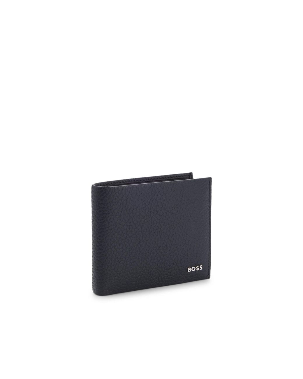 Boss Blue Grained-Leather Wallet for men