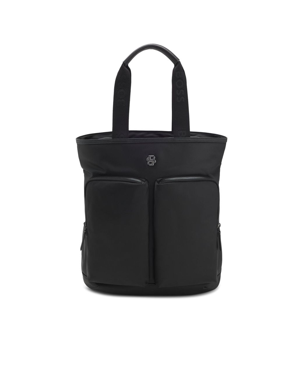 Boss Black Tote Backpack With Double B Monogram Trim for men