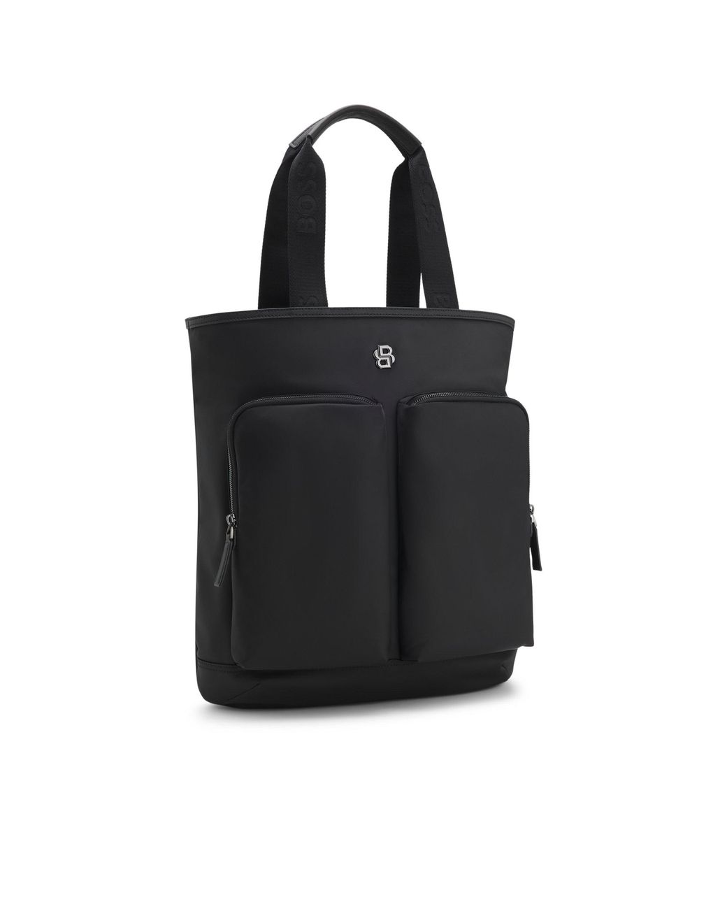 Boss Black Tote Backpack With Double B Monogram Trim for men