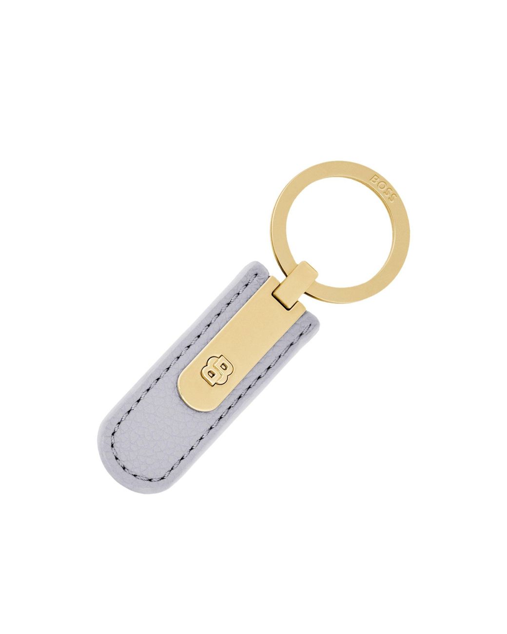 Boss Metallic Grained Lilac Key Ring With Golden Double B Hardware