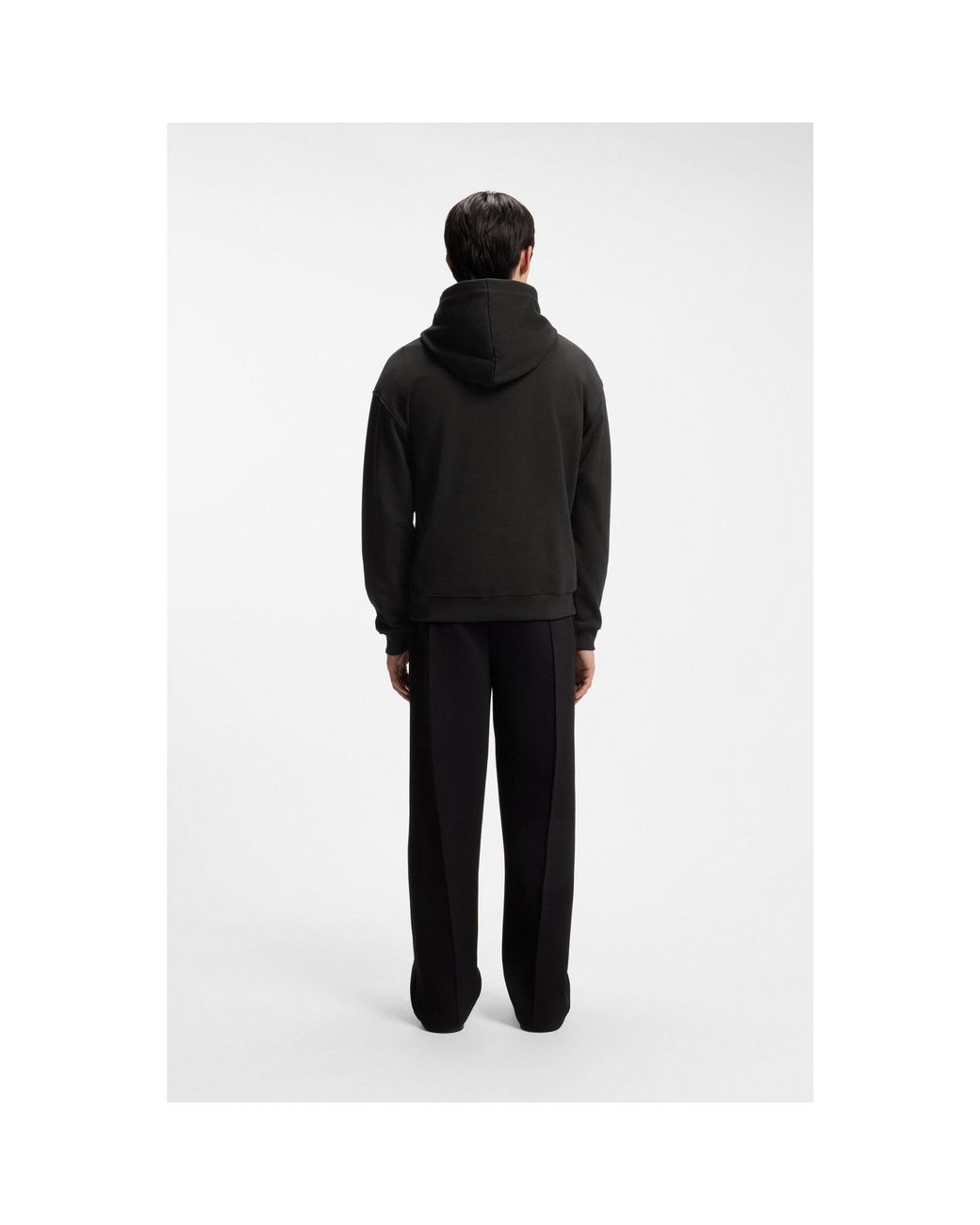 HUGO Black Relaxed-Fit Hoodie for men
