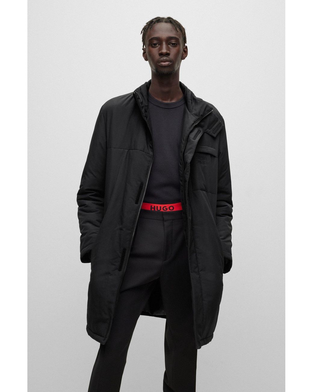 BOSS by HUGO BOSS Waterrepellent Padded Coat With Stacked Logos in