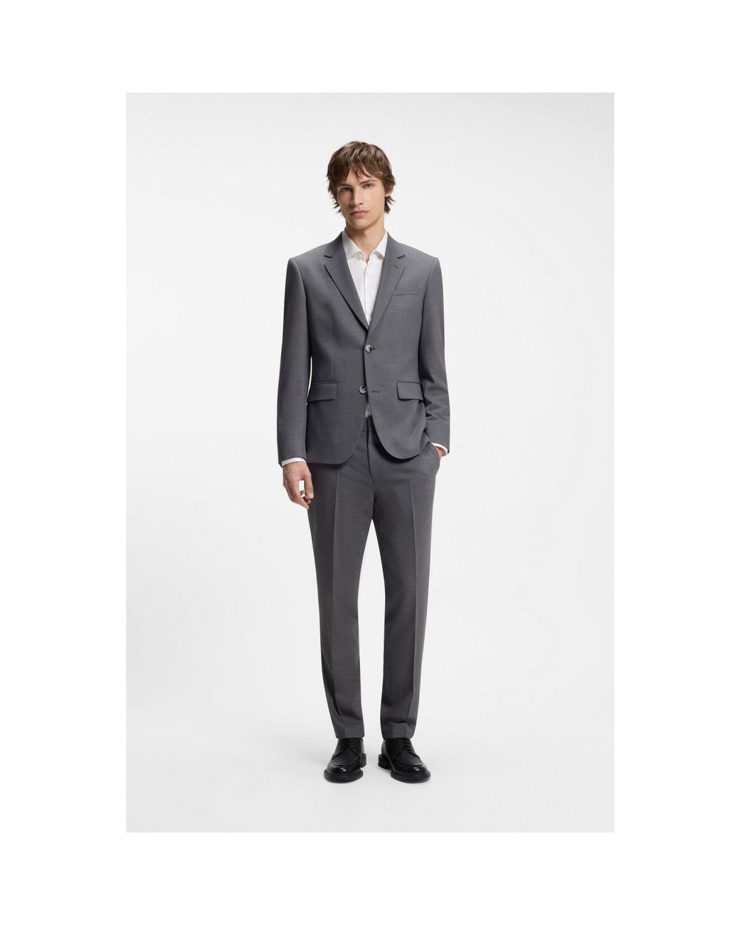 HUGO Gray Two-Piece Slim-Fit Suit for men