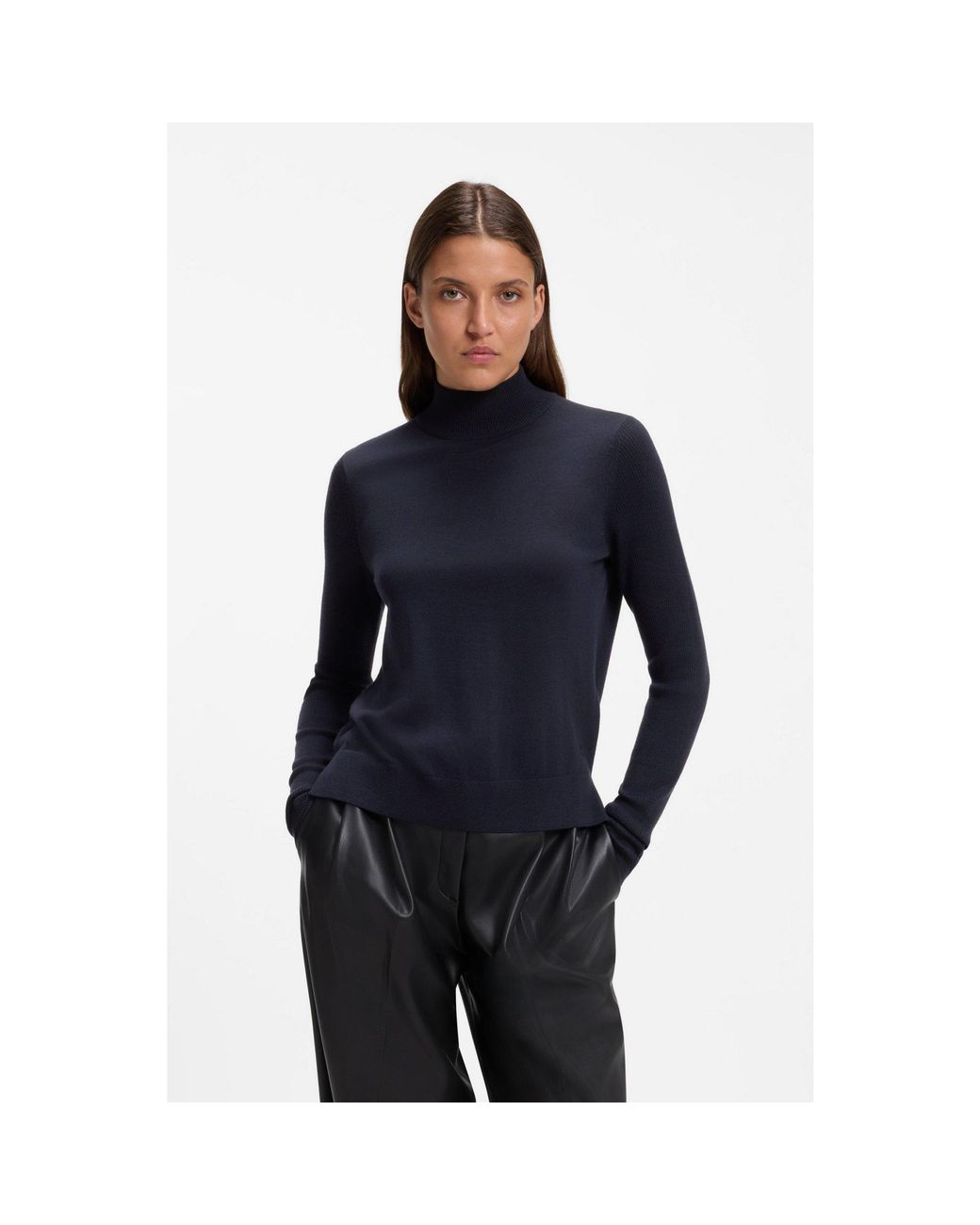 HUGO Blue Mock-Neck Sweater