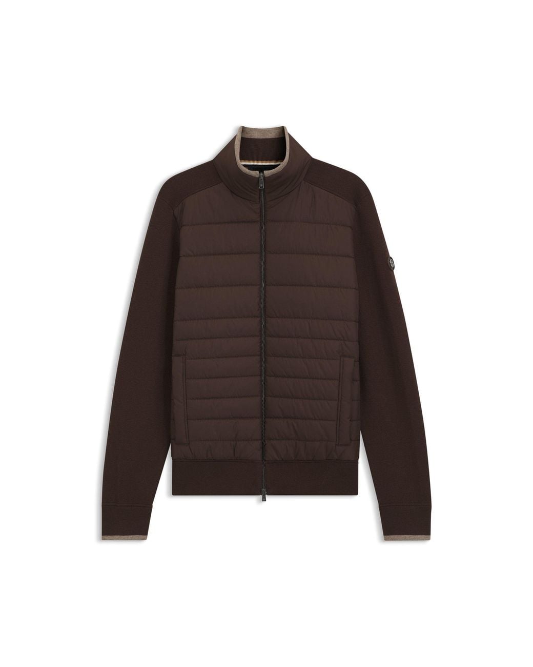 Boss Brown Zip-Up Jacket With Padded Front for men