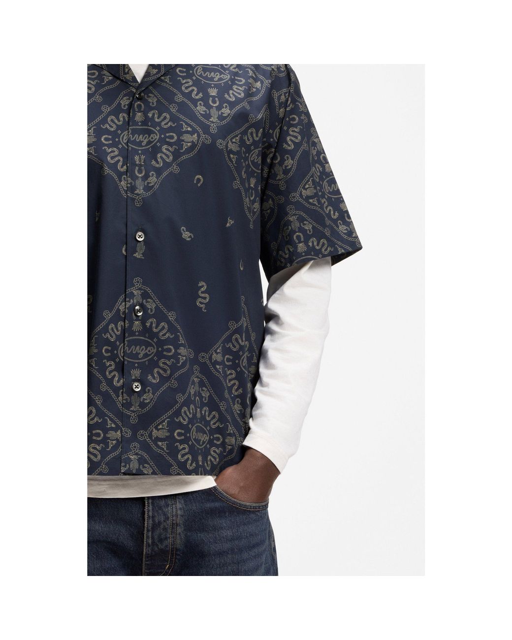 HUGO Blue Relaxed-Fit Shirt for men