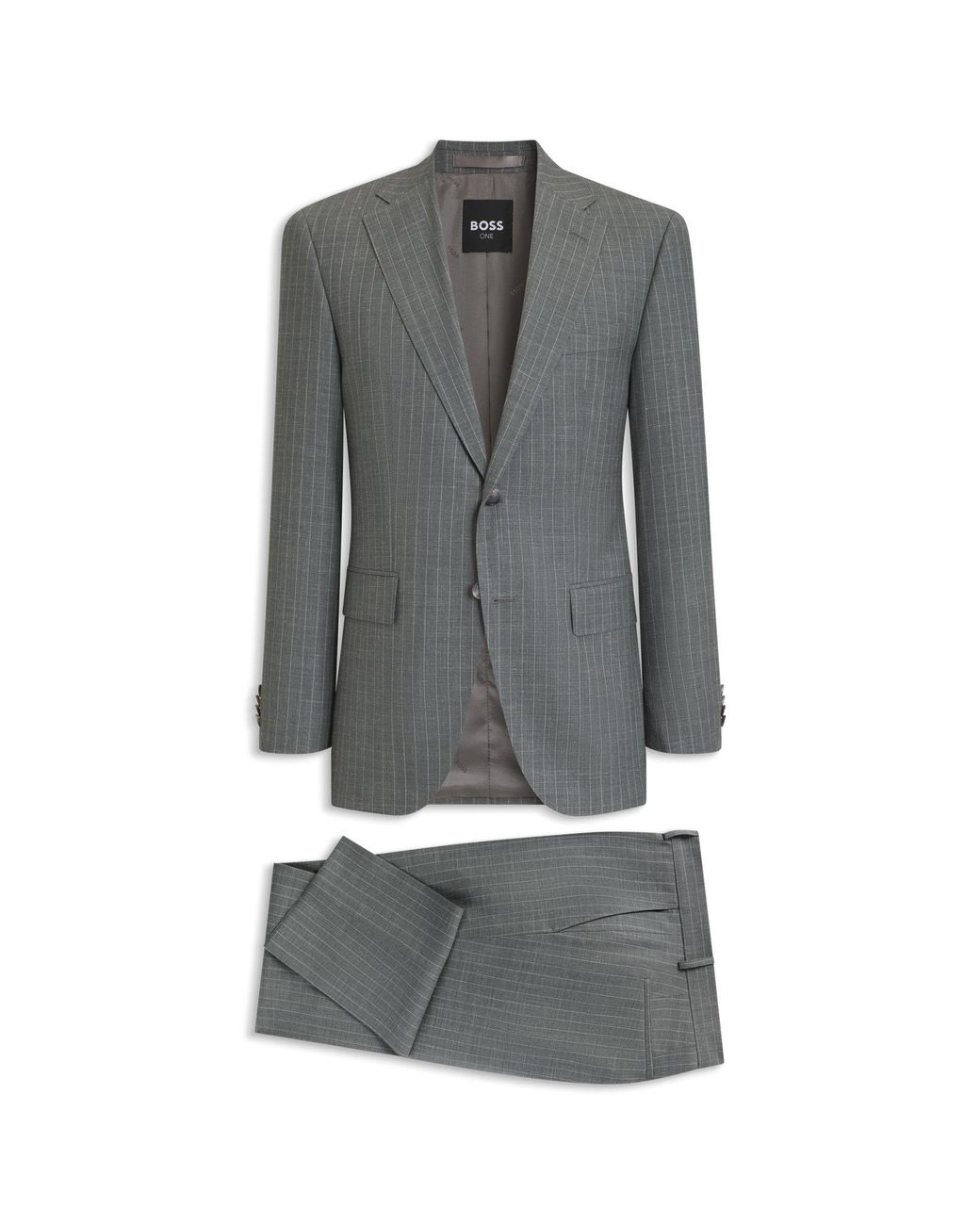 Boss Gray One Two-Piece Regular-Fit Suit for men