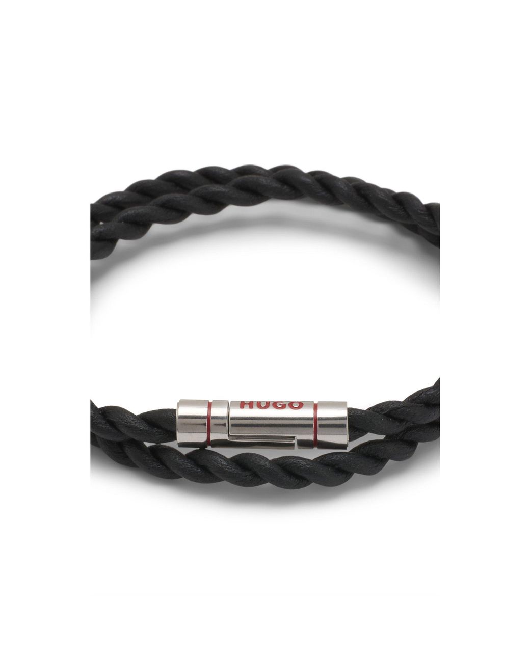 HUGO Black Double-Wrap Cuff for men