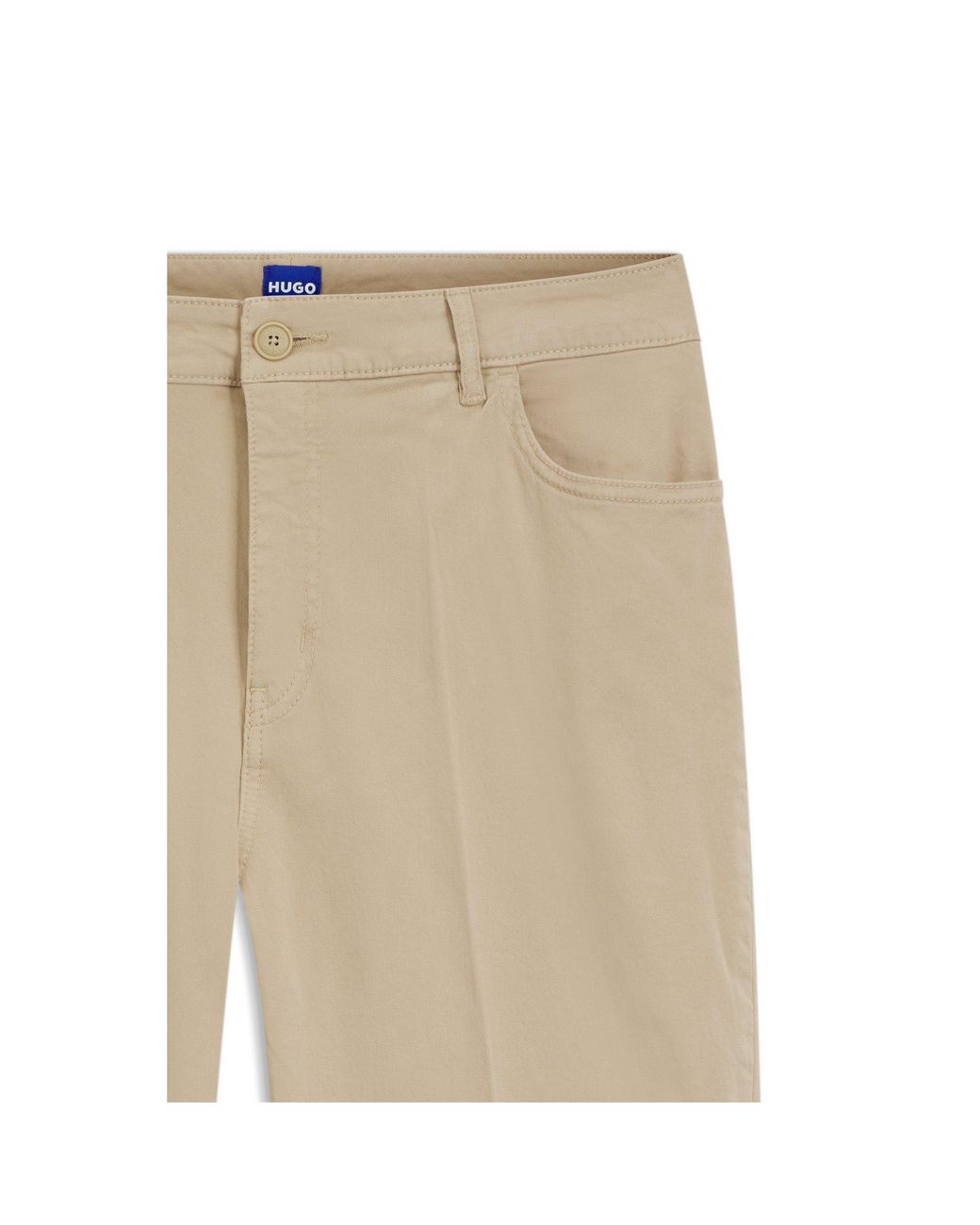 HUGO Natural Slim-Fit Trousers With Flared Leg