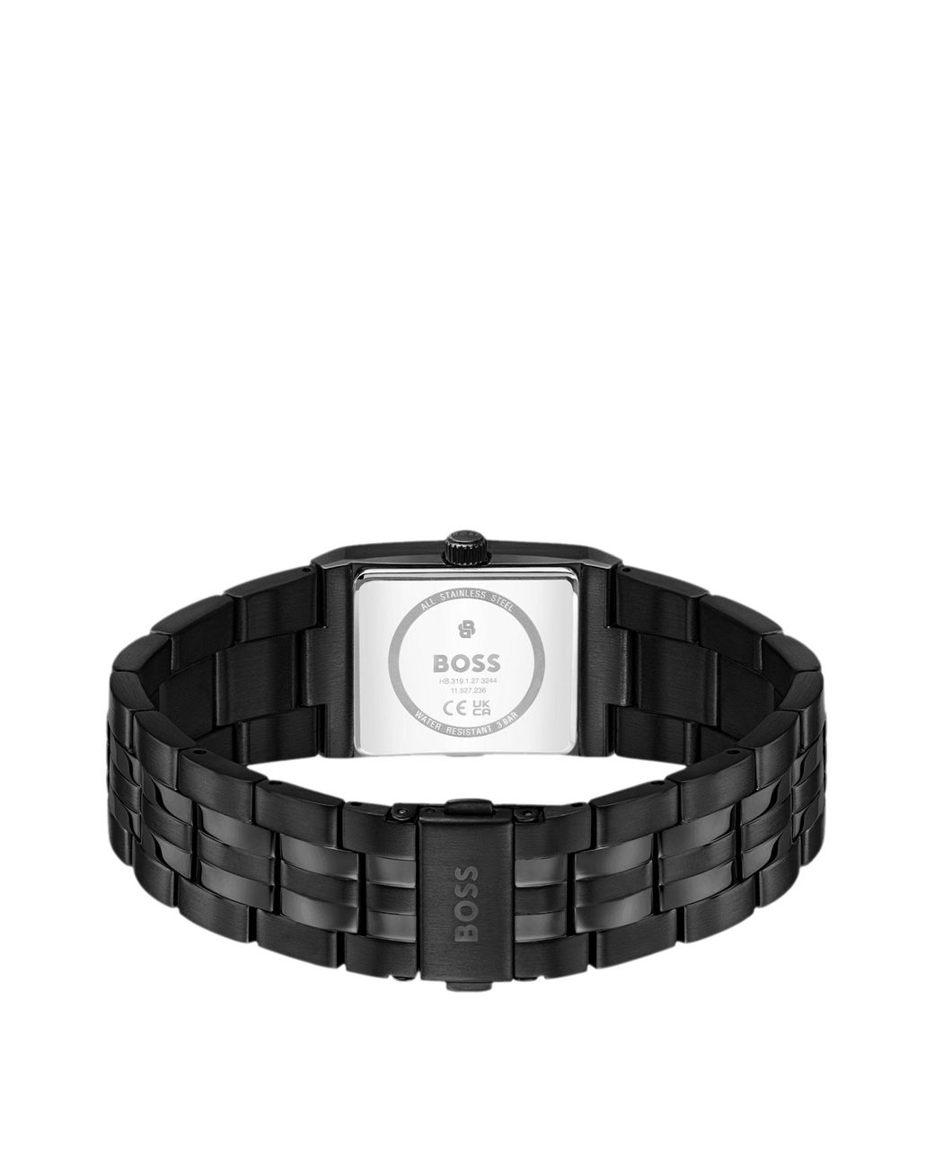 Boss Strivo-Horloge Met Zwarte Coating En Streepeffect in het Black voor heren