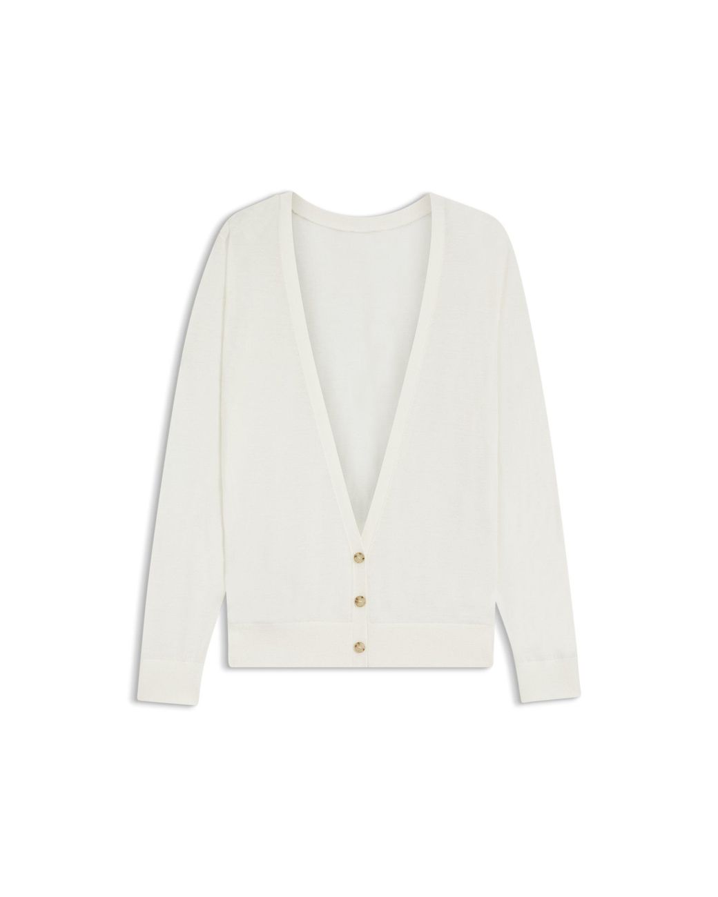 Boss Natural Knitted Cardigan With Rear Button Closure