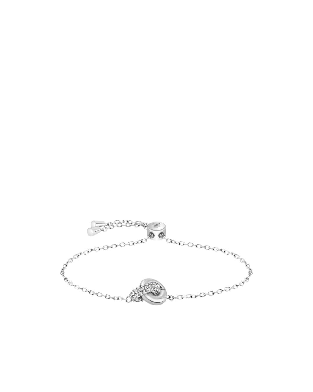 Boss White Tone Bracelet With Intertwined Rings