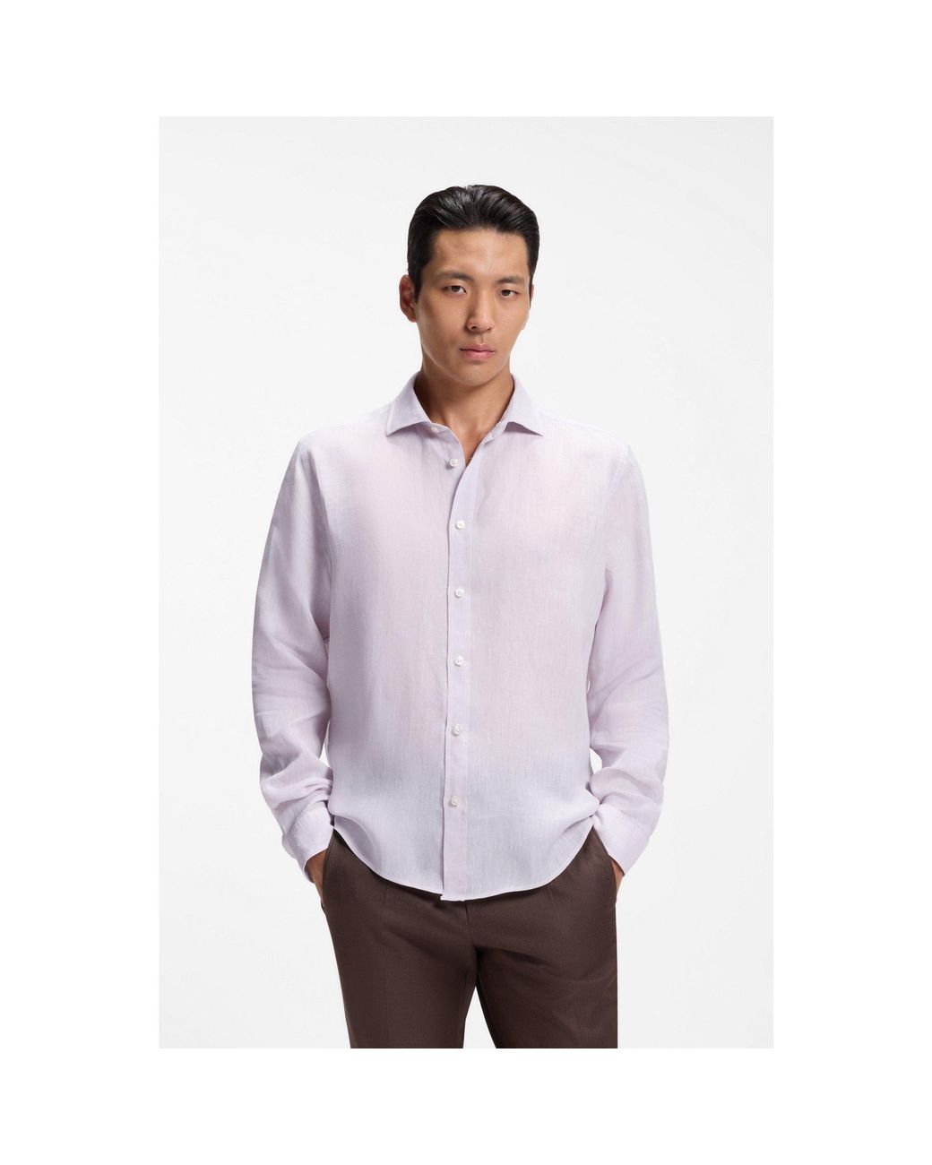 Boss Purple Regular-Fit Shirt for men