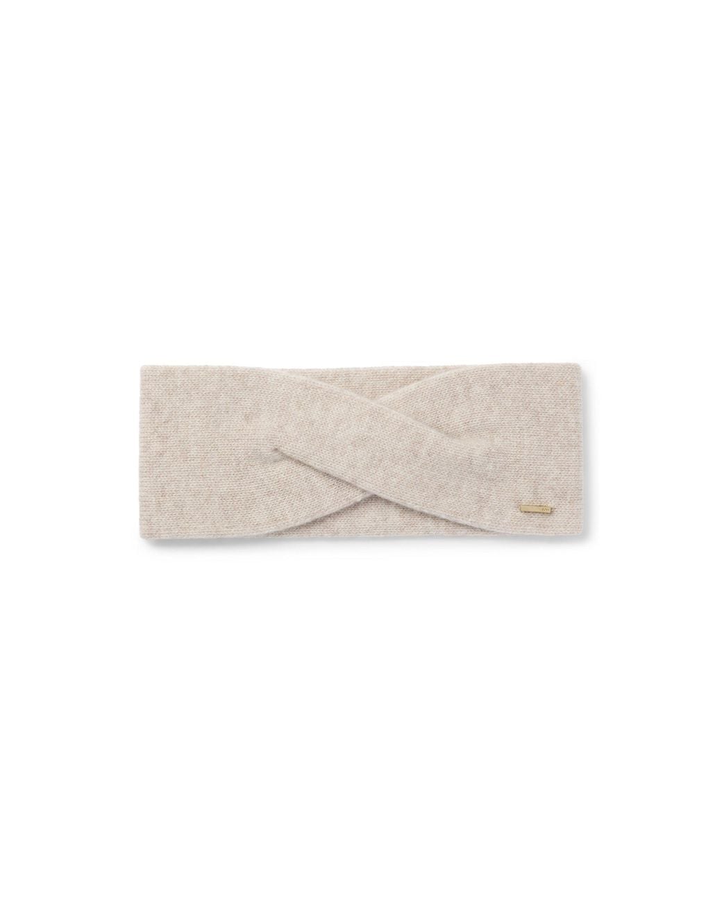 Boss Natural Knitted Cashmere-Blend Headband With Metal Logo