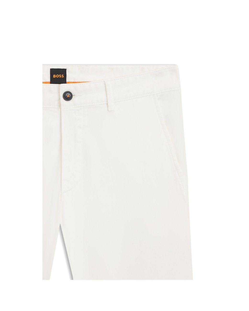 Boss White Slim-Fit Chinos for men