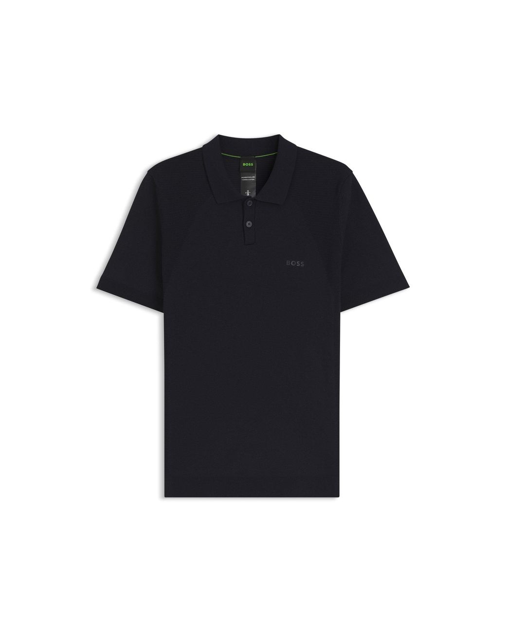 Boss Black Cotton-Blend Knit Polo With Bodymapping Structure for men
