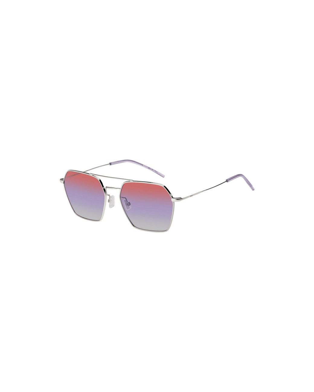 Boss Pink Double-Bridge Sunglasses With Multicoloured Lenses