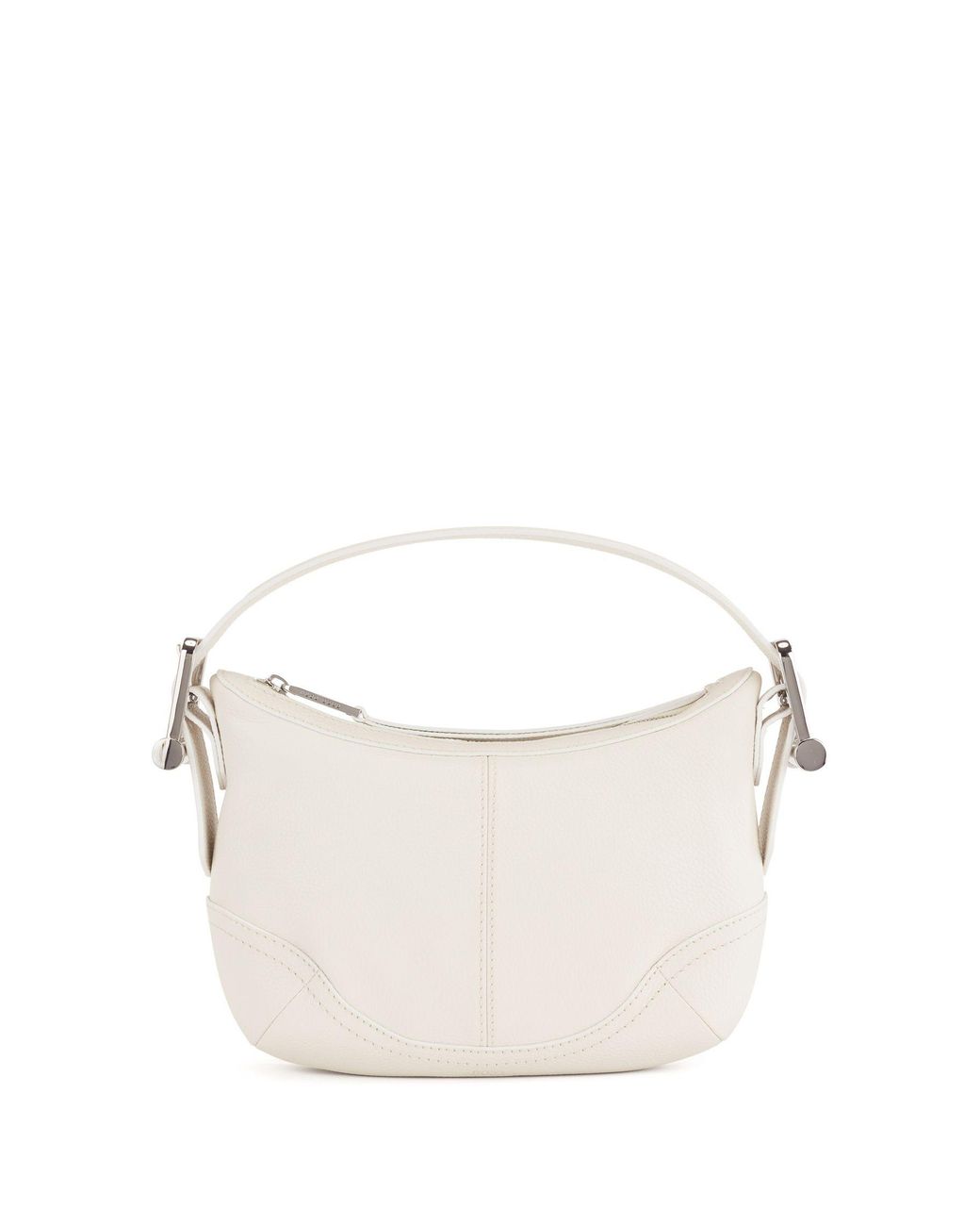 BOSS by Hugo Boss Hobo Bag In Grained Leather With Signature Hardware