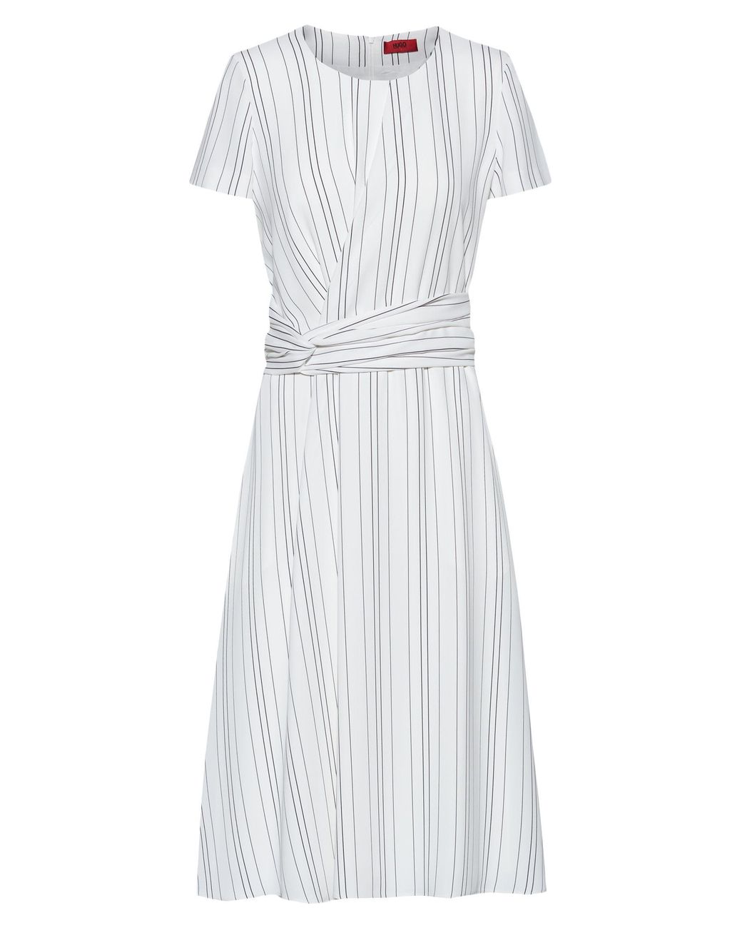 BOSS by Hugo Boss Striped Dress With Waist Detail in White - Save 95% ...