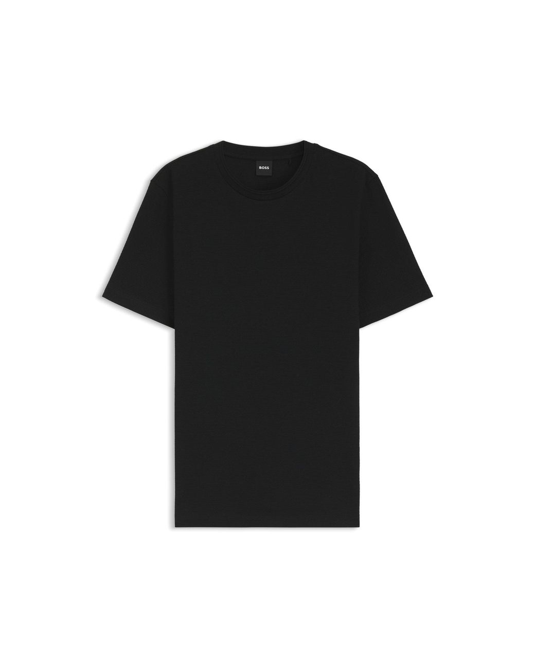 Boss Black Cotton-Blend T-Shirt With Bubble-Jacquard Structure for men