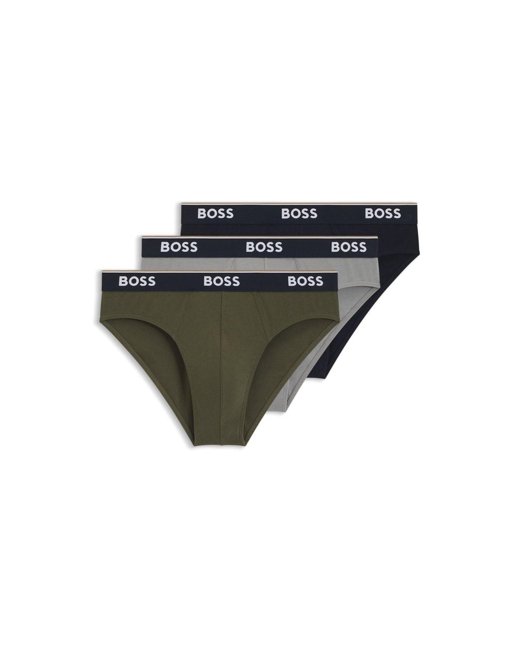 Boss Multicolor Three-Pack Of Logo-Waistband Briefs for men