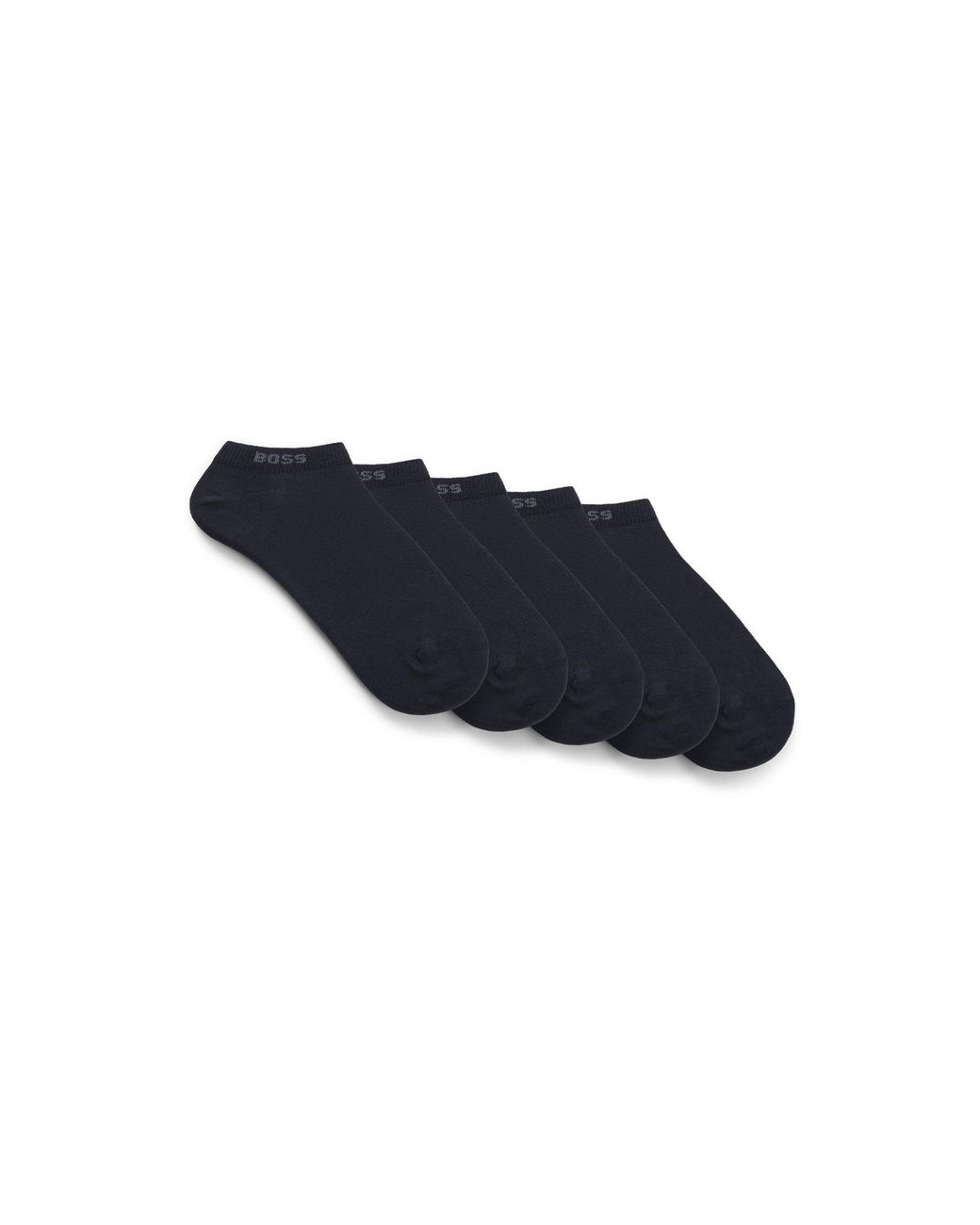 Boss Blue Five-Pack Cotton-Blend Ankle Socks for men