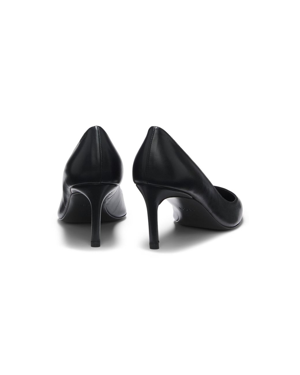 Boss Black Leather Pumps With Pointed Toe
