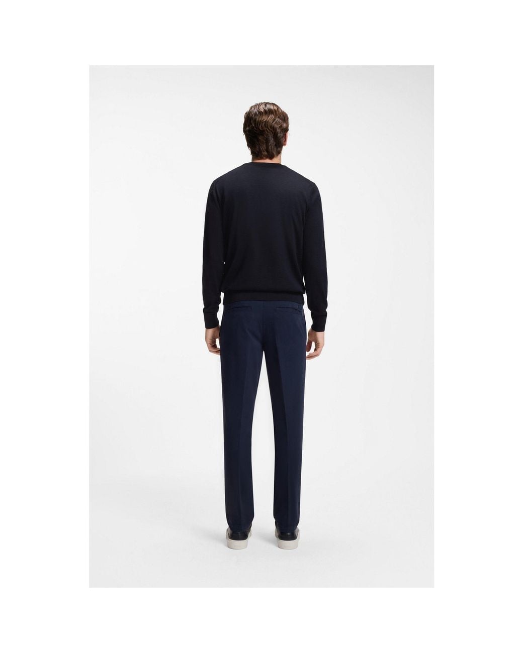 Boss Blue Merino-Wool Sweater for men