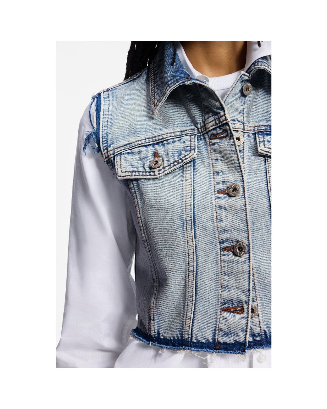 HUGO Blue Cropped Sleeveless Vest