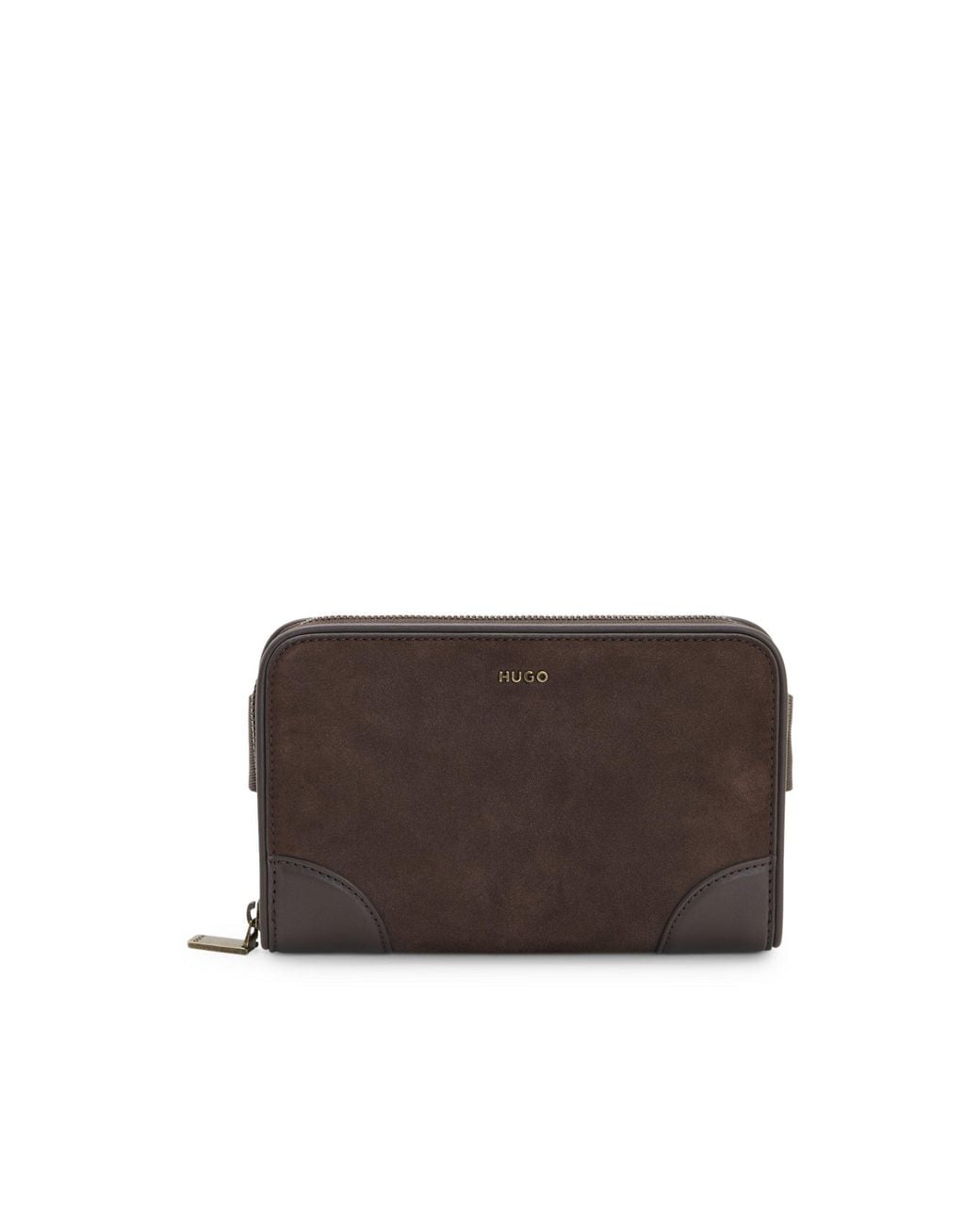 HUGO Brown Faux-Leather Crossbody Bag With Adjustable Strap for men