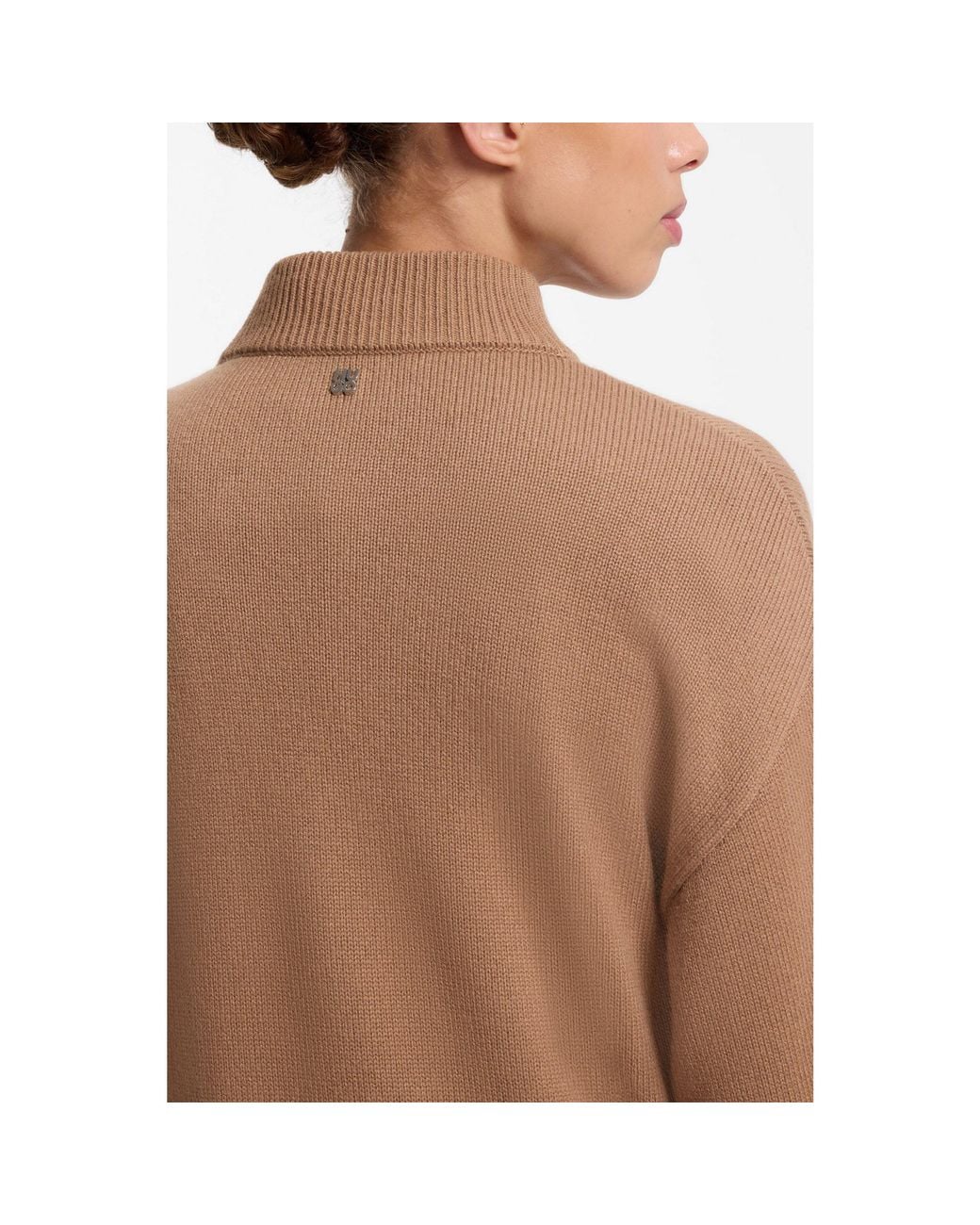 HUGO Natural Oversized-Fit Knitted Dress With Mock Neckline
