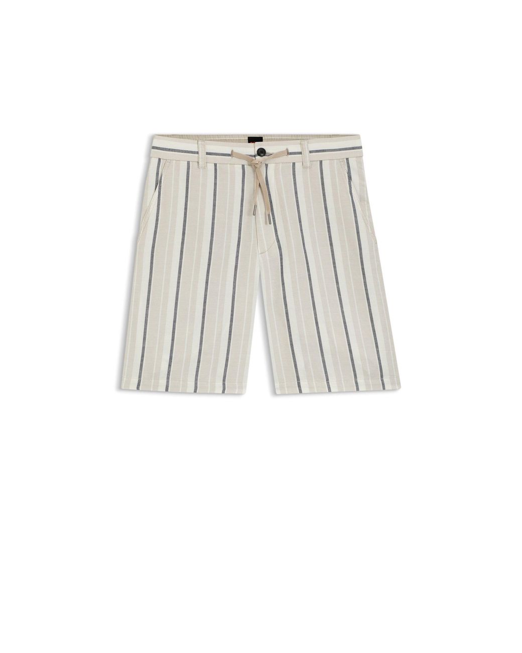 Boss White Striped Shorts for men