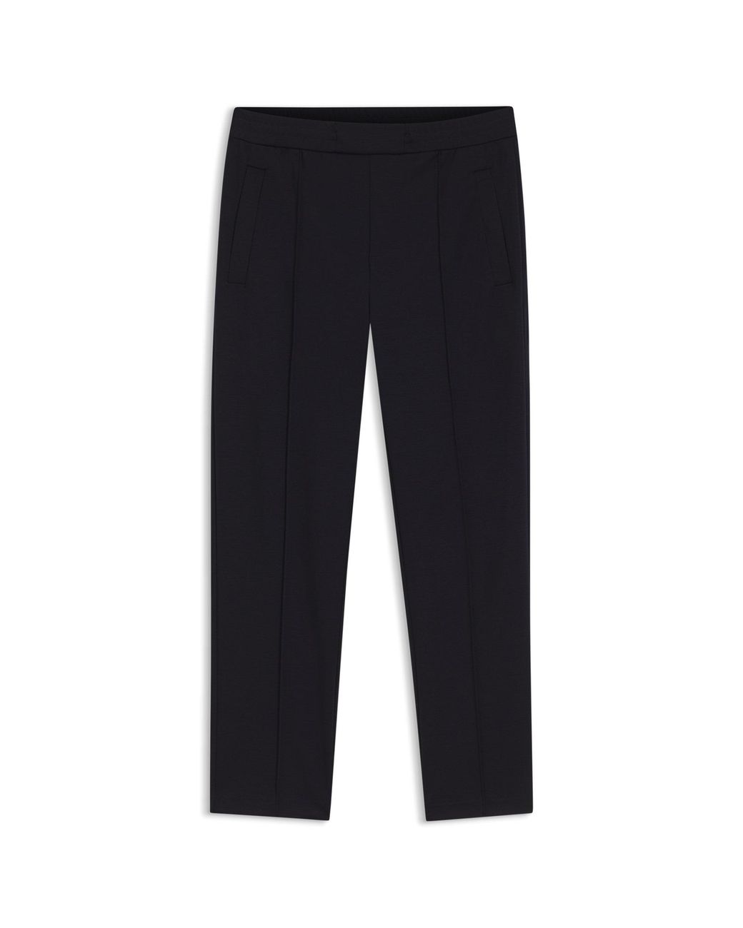 Boss Blue Straight-Fit Wool-Blend Trousers With Drawstring Waist for men