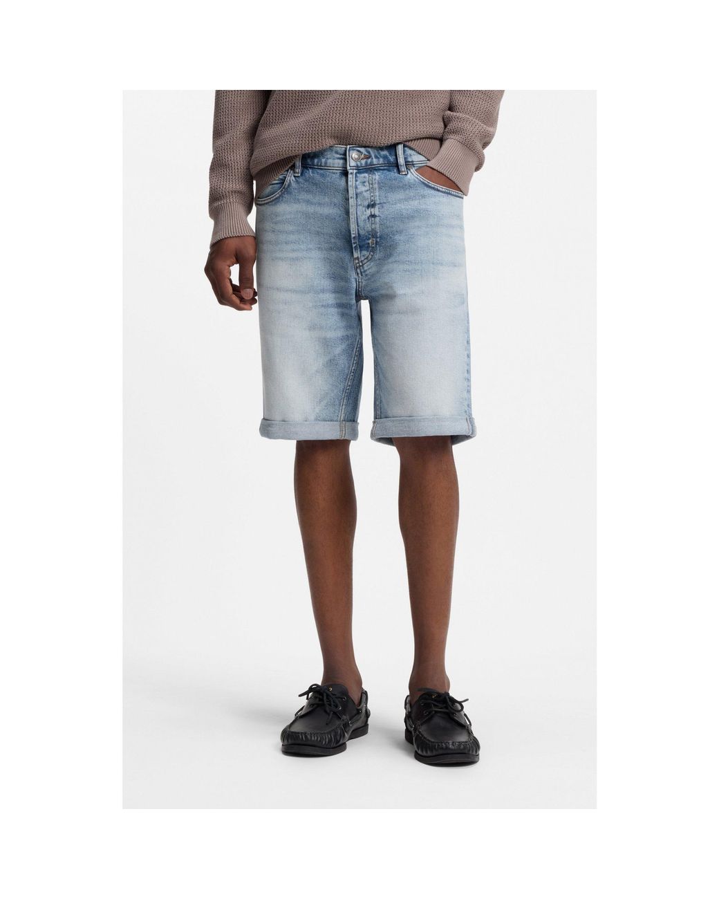 HUGO Blue Tapered-Fit Shorts for men