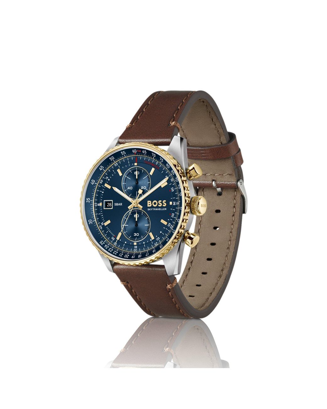 Boss Blue Skytraveller Pro-Dial Watch With Sapphire Crystal for men