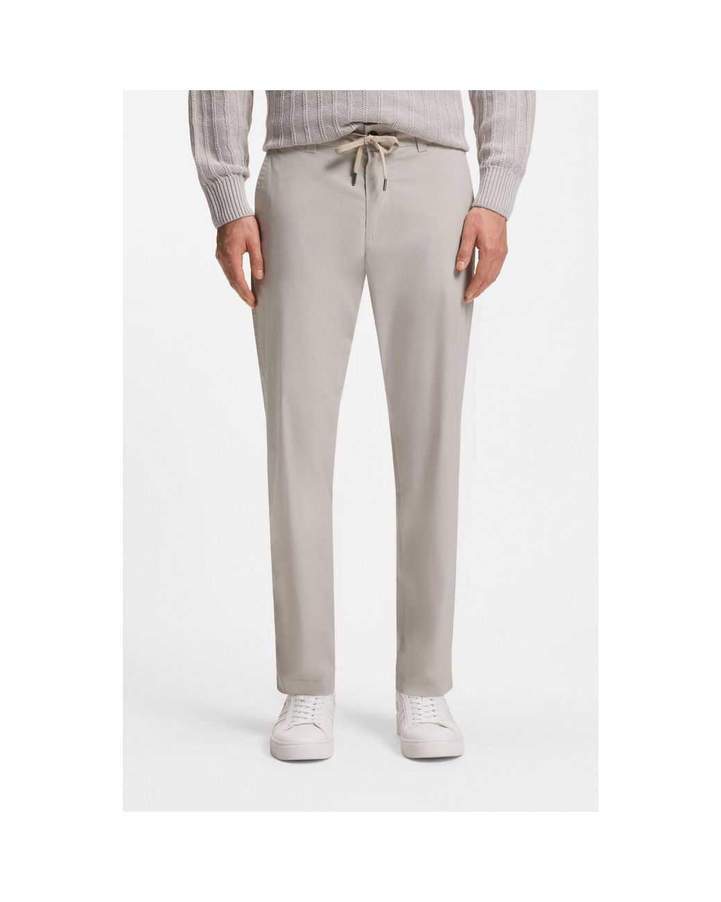 Boss Gray Straight-Fit Chinos for men