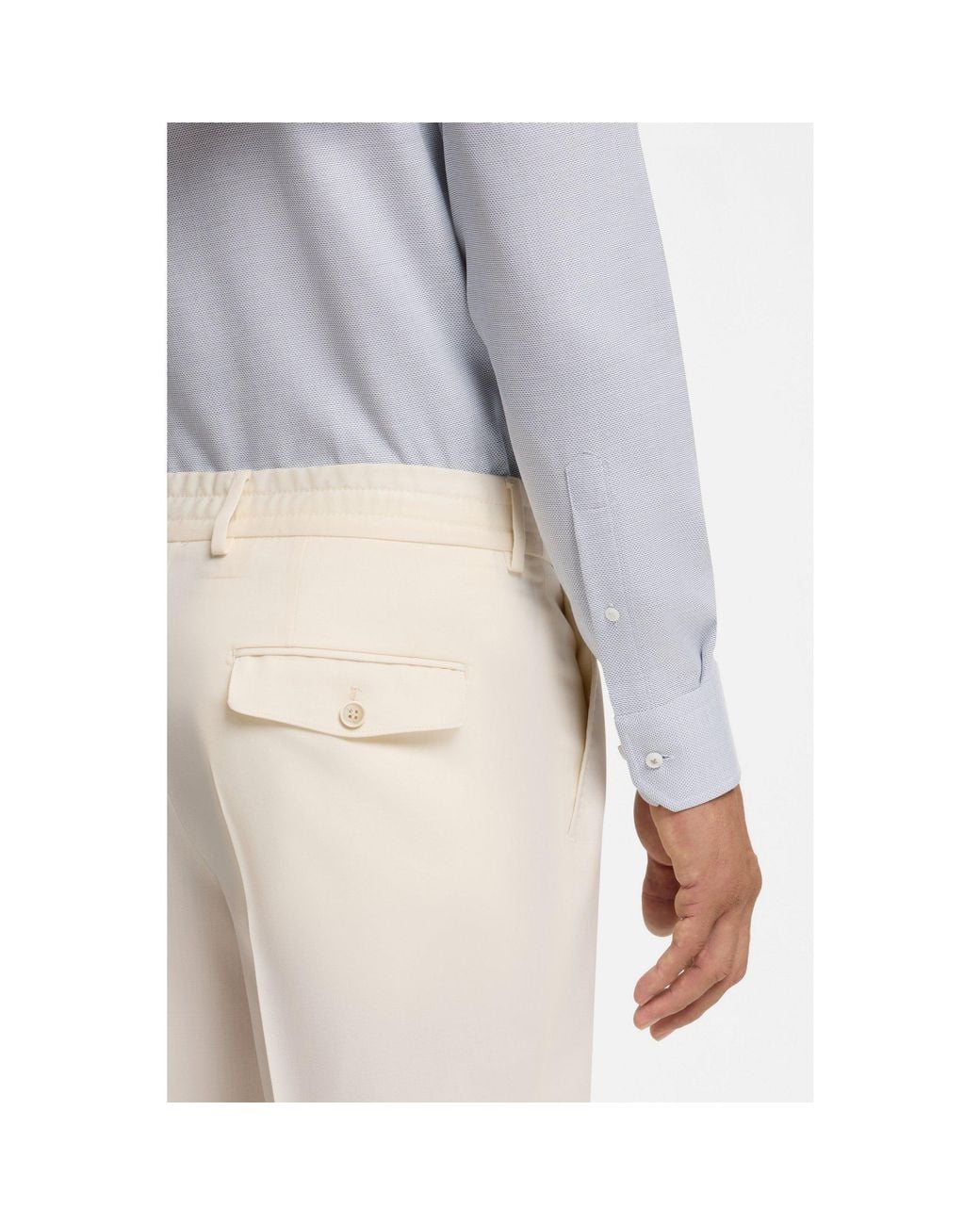 Boss Gray Regular-Fit Cotton Shirt for men