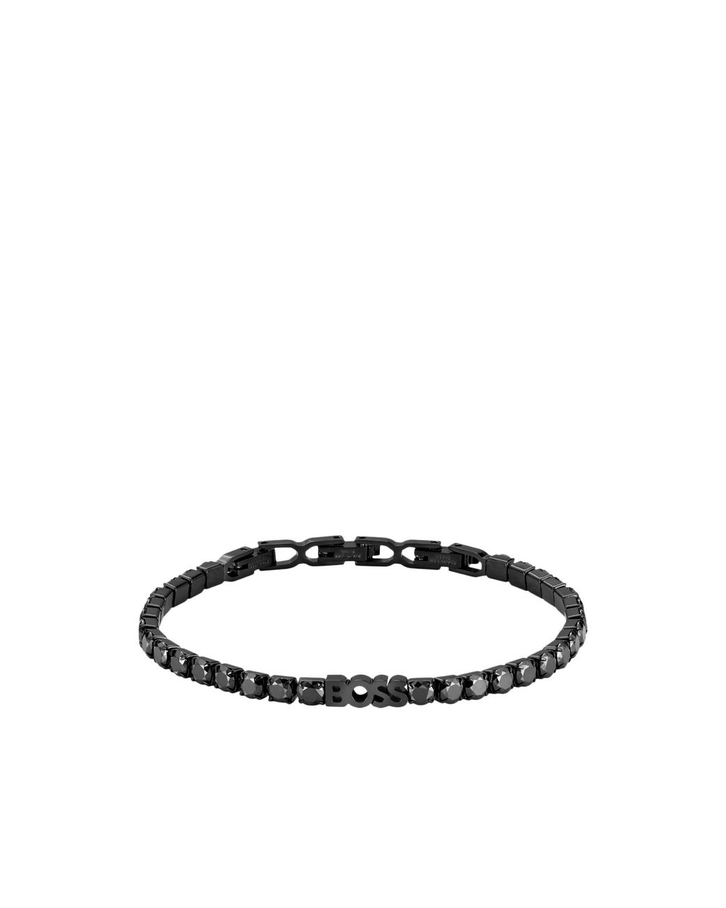 Boss Black Chain Tennis Bracelet With Crystals for men