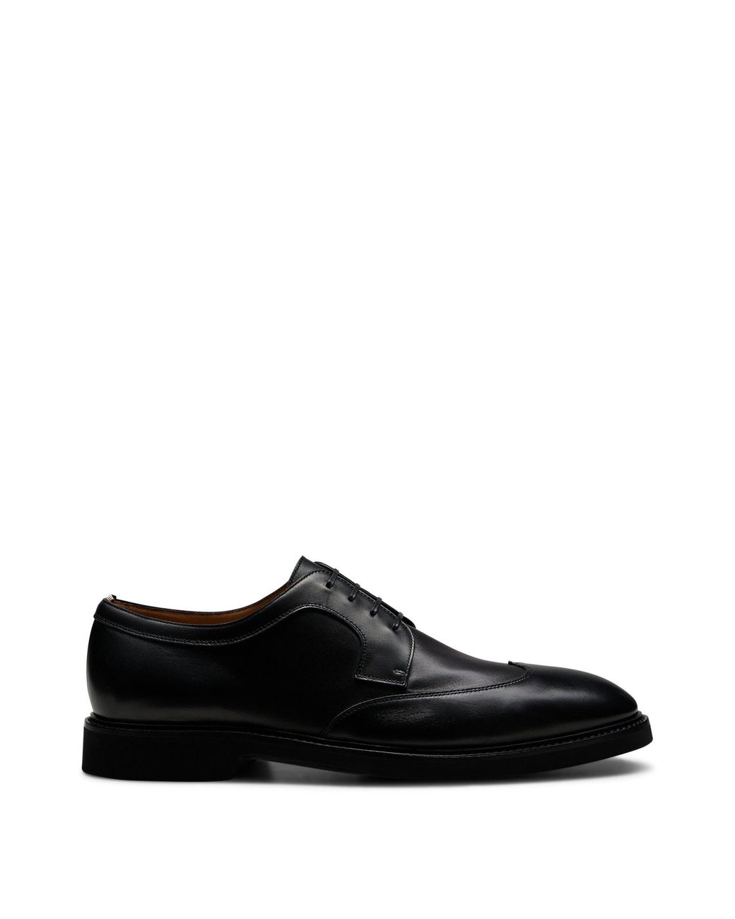 BOSS by HUGO BOSS Wingtip Derby Shoes In Burnished Leather in Black for ...