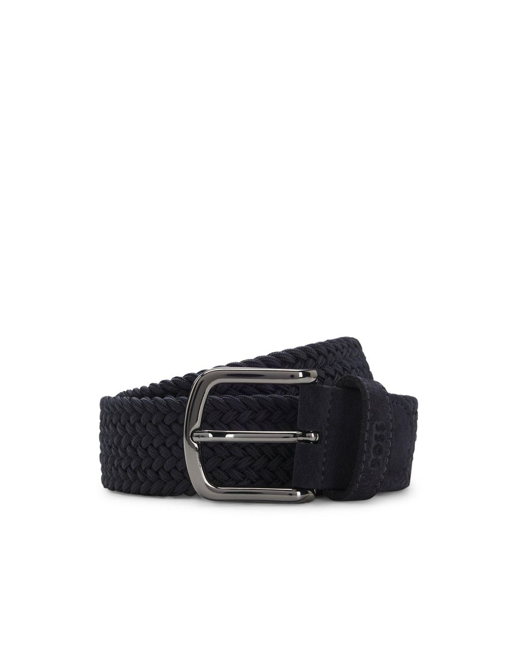 Boss Black Woven Belt With Leather Trims for men