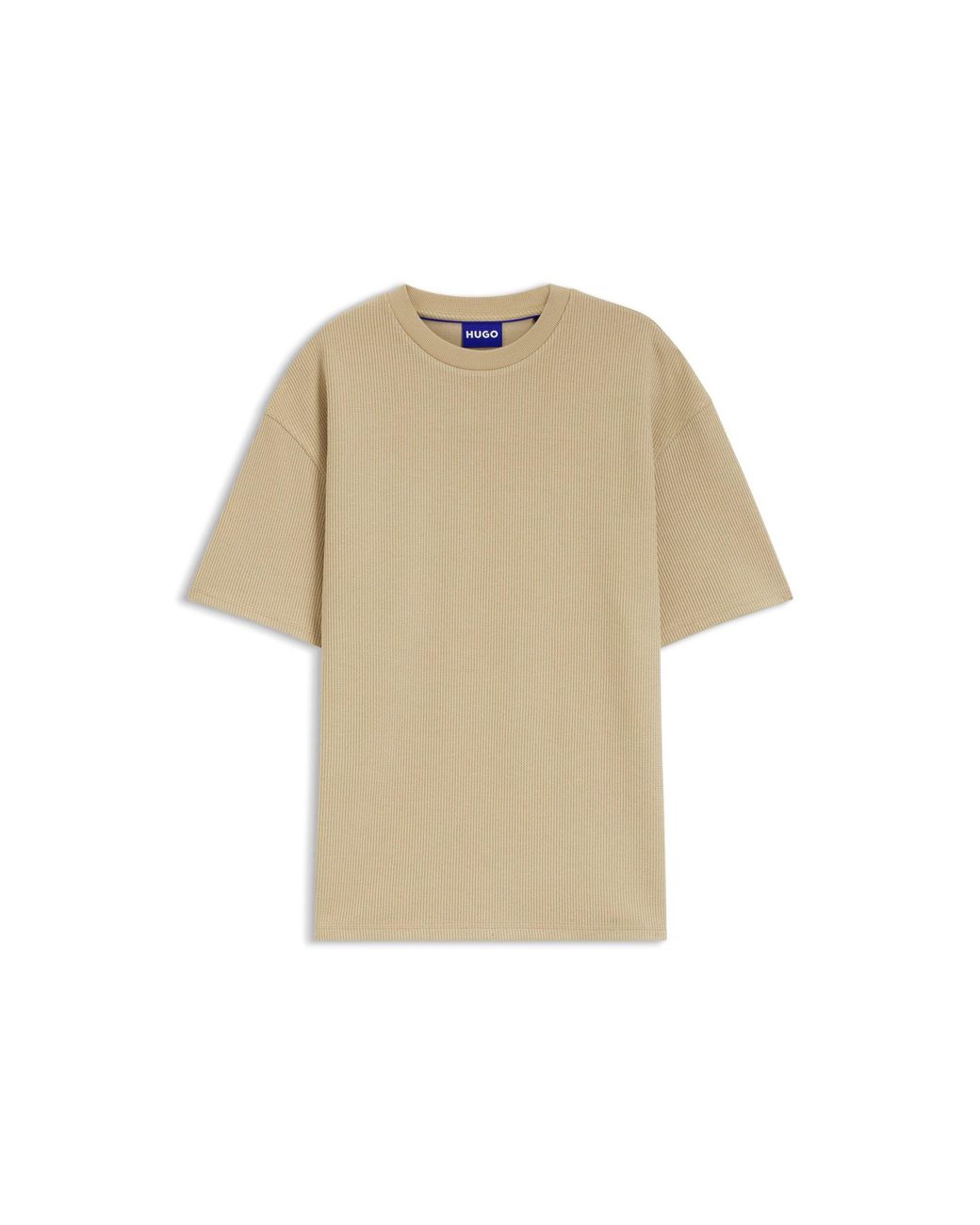 HUGO Natural Cotton-Jersey T-Shirt With Logo Patch for men