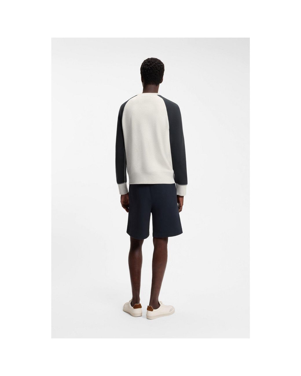 Boss Black By Beckham Cotton Sweater With Colour-Blocking for men