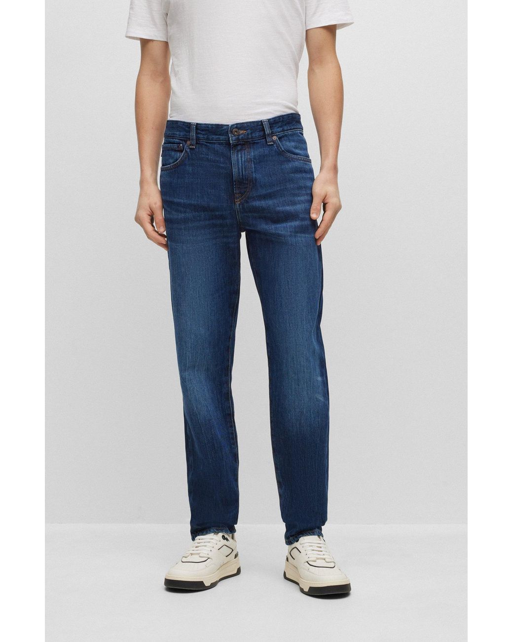 kasseapparat tema det er smukt BOSS by HUGO BOSS Regular-fit Jeans In Mid-washed Indigo Rigid Denim in  Blue for Men | Lyst Canada