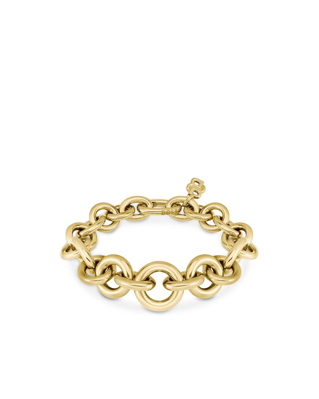 Boss Metallic Tone Bracelet With Circle And Oval Links