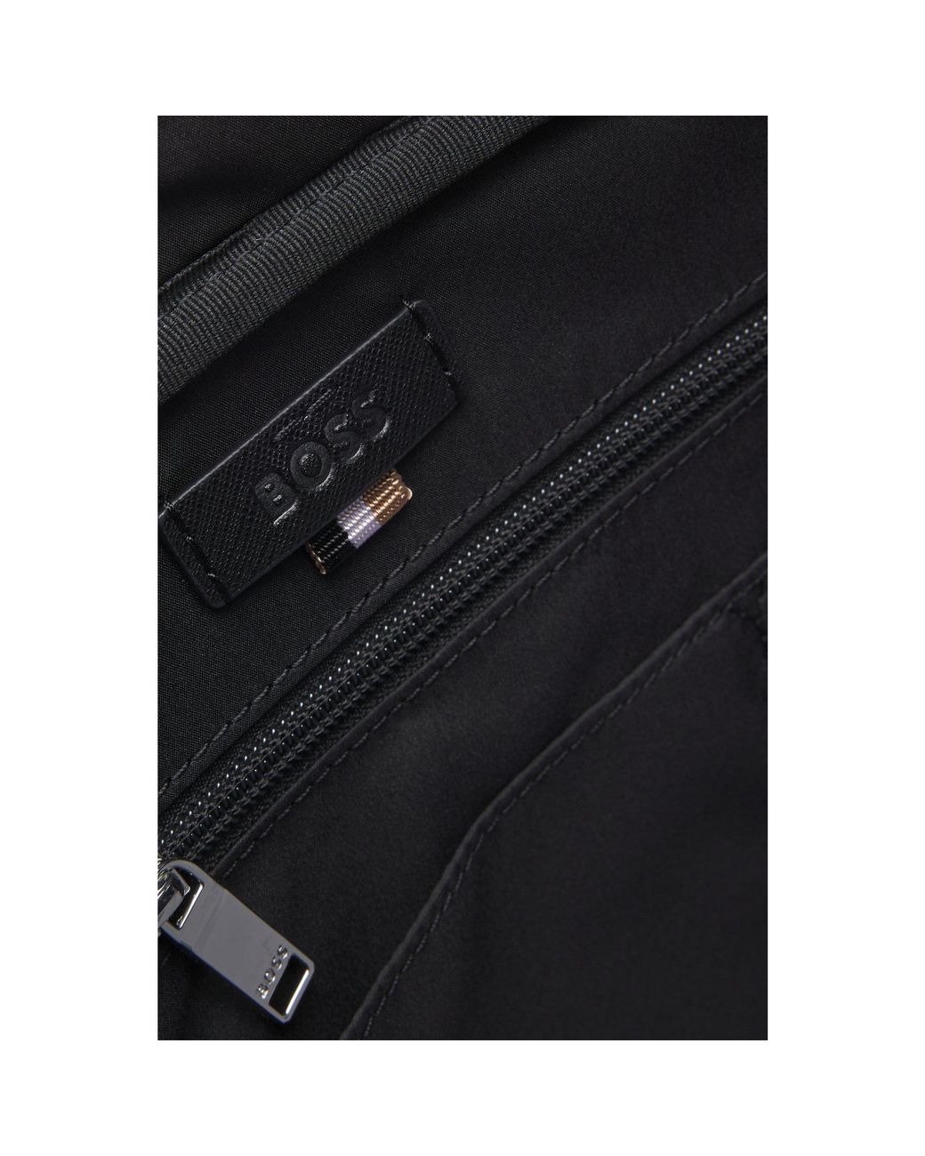 Boss Black Grained Document Case With Logo Lettering for men